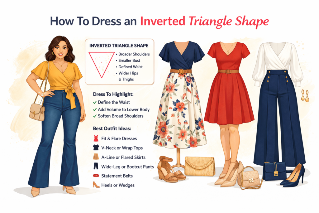 how to dress an inverted triangle shape