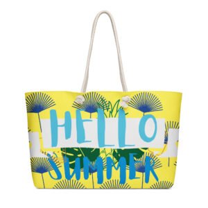 hello summer oversized weekender tote bag