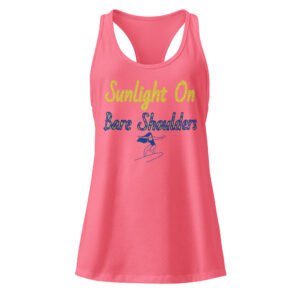 sunlight on bare shoulders women fitted racerback tank top